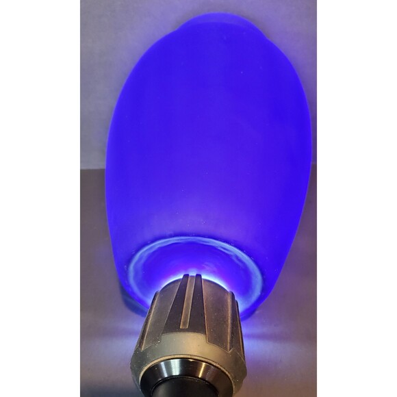 Beautiful Blue Frosted Glass Vase, Shines in the Sunlight, 10.5" tall - Picture 5 of 10